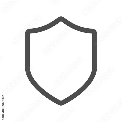 Shield icon, safety symbol, security, guard, simple outline flat style vector illustration.