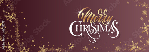 Merry Christmas and Happy New Year hand lettering calligraphy. Vector holiday illustration element.