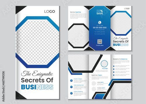 Corporate business Tri-Fold brochure design, Modern Tri-Fold Brochure Layout design, Simple Tri-Fold brochure design template

