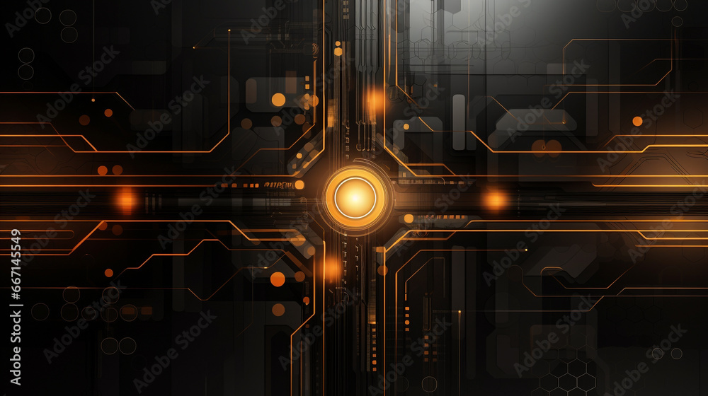 Graphic illustration of electronic circuit board design and schematic ...