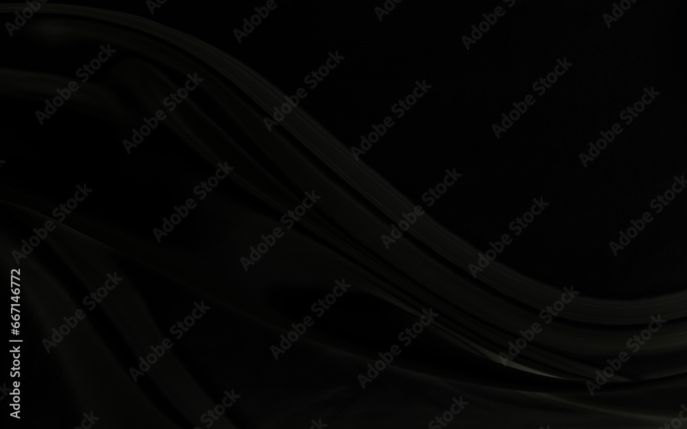 Black gray satin dark fabric texture luxurious shiny that is abstract silk cloth background with patterns soft waves blur beautiful.