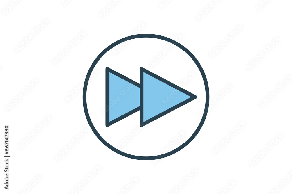 Fast forward icon. arrow direction. icon related to speed. suitable for web site, app, user interfaces, printable etc. Flat line icon style. Simple vector design editable Fast forward icon. arrow direction. icon related to speed. suitable for web site, app, user interfaces, printable etc. Flat line icon style. Simple vector design editable