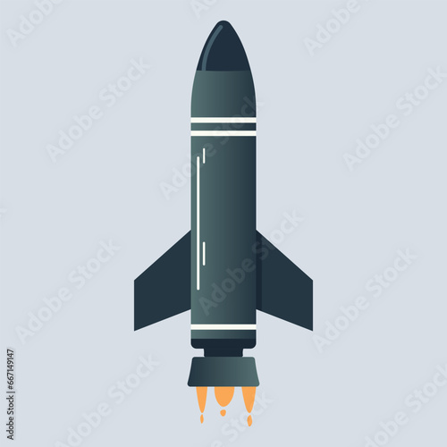 Military missile vector illustration on the artboard