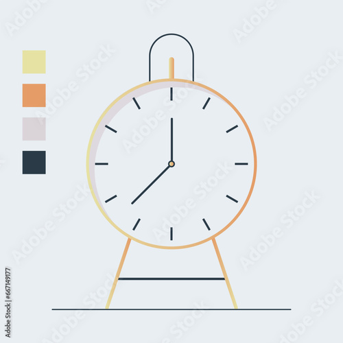 A big clock vector illustration isolated on the artboard