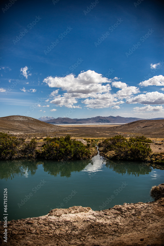 Fototapeta premium Near Arequipa and Misty volcano