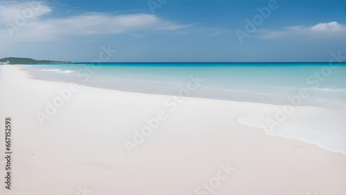 The sea is beautiful the water is so clear you can see, with White Sand Beach. ai generative