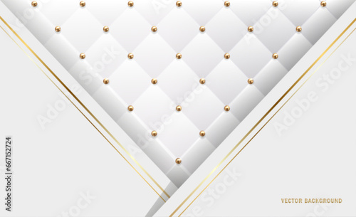 White background. White upholstery leather texture background with beads.