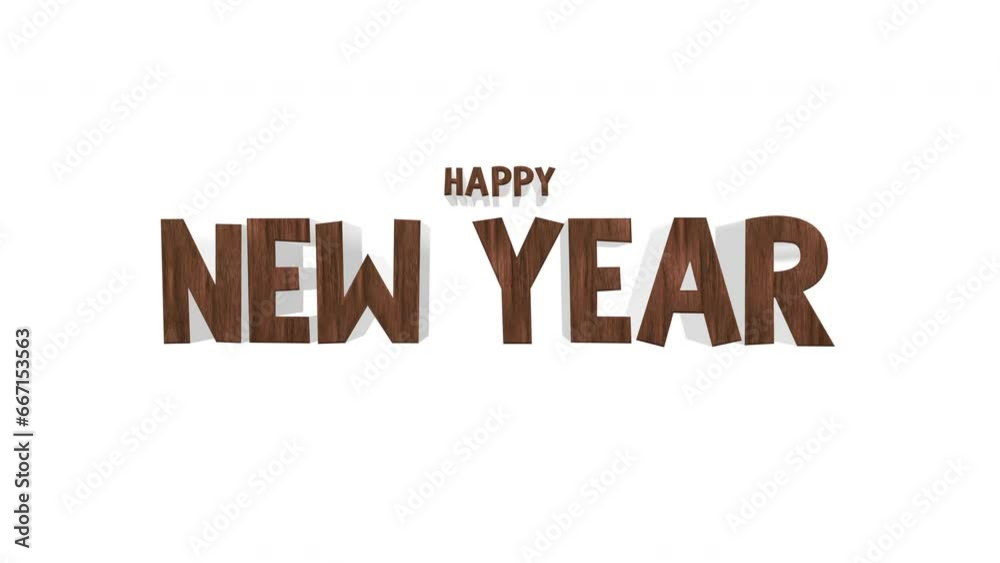 Unveil festive joy with Cartoon Happy New Year text on vibrant white gradient. Perfect for business promos and seasonal campaigns, motion abstract background blends winter style and holiday fun