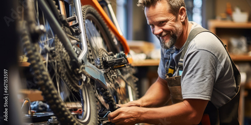 Turning Wrenches, Turning Wheels: Bicycle Repairer in Action.