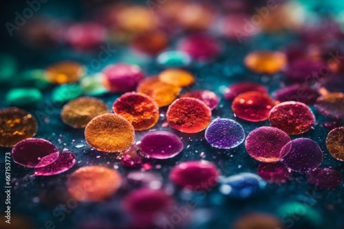 abstract colorful stem cells under a microscope in the laboratory