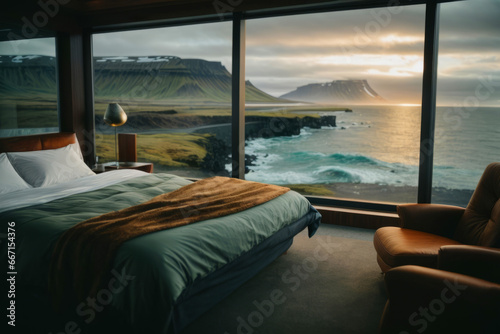 Professional   Modern Interior Design for a Luxurious Villa Facing the Ocean. Iceland