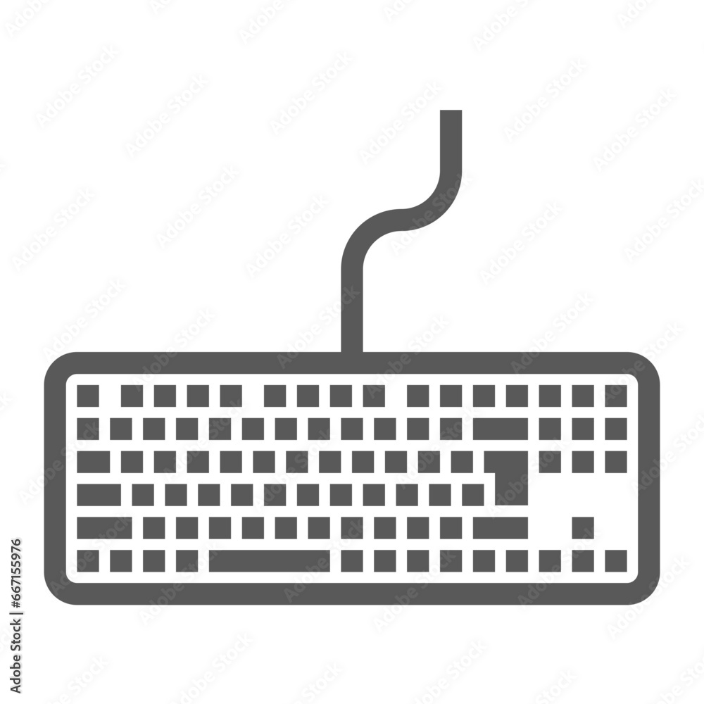 Keyboard icon thin line style in black color Keyboard icon thin line style in black color