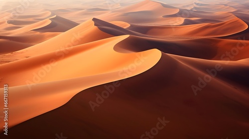 Panoramic view of sand dunes in the Sahara desert, Morocco photo