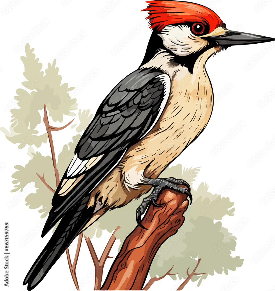 Fototapeta premium Cute woodpecker