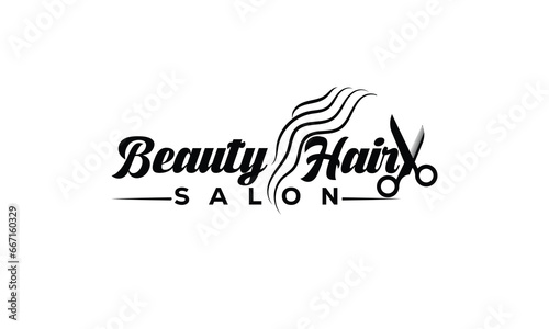Wallpaper Mural Abstract beauty haircut salon with scissor vector logo. Trendy hair salon logo design with isolated on white background. Beauty logo salon and hair scissors icon vector illustration Torontodigital.ca