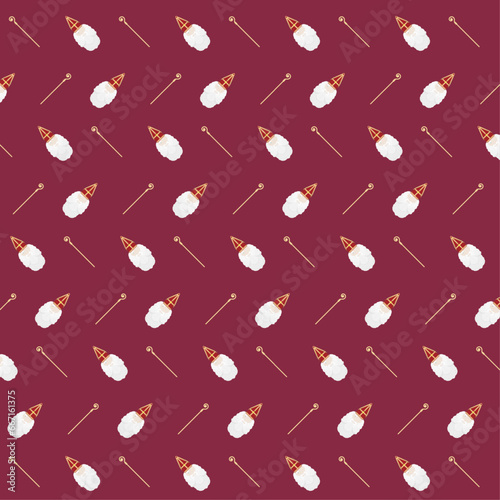 Bordeaux pattern with Sinterklaas mitre and staff