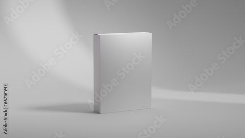 Product box template. Vertical software box mockup clean design