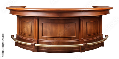 Curved Bar Counter Isolated on Transparent Background
