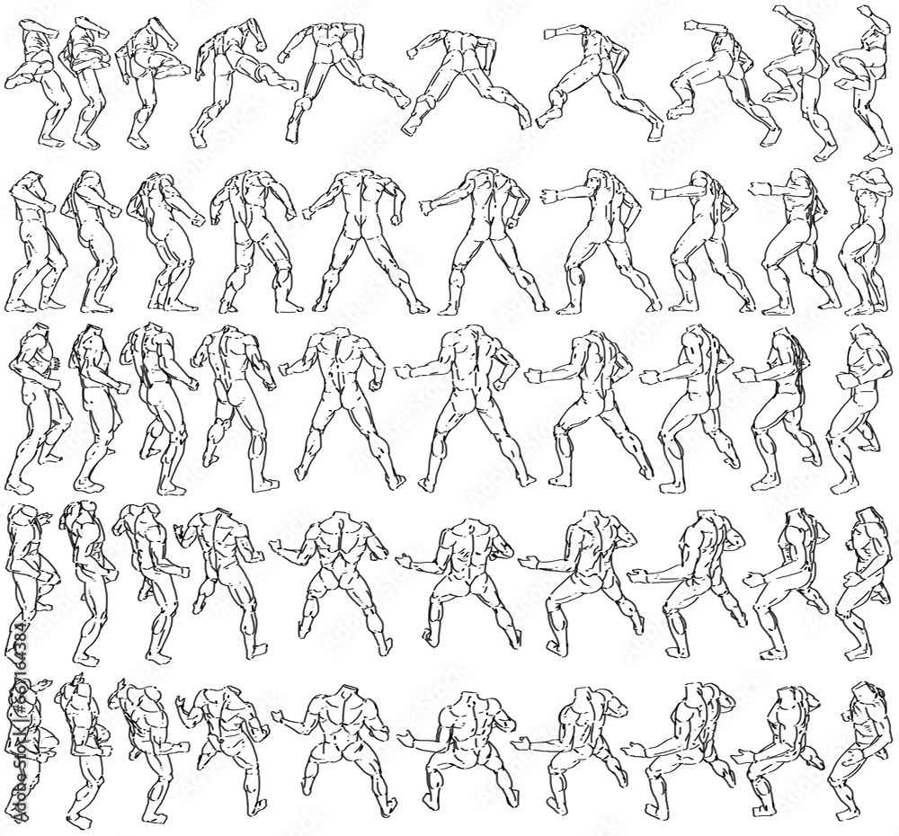 Fototapeta premium 50 Male Bodies - Digital Art (3D to 2D)