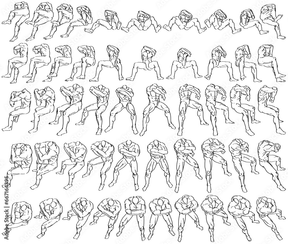 Obraz premium 50 Male Bodies - Digital Art (3D to 2D)