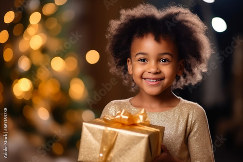 Gift of Joy: A Child's Delighted New Year's Surprise © Andrii 