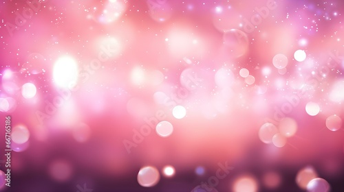 Shiny Background of Pink Bokeh Lights. Festive Wallpaper for Holidays and Celebrations