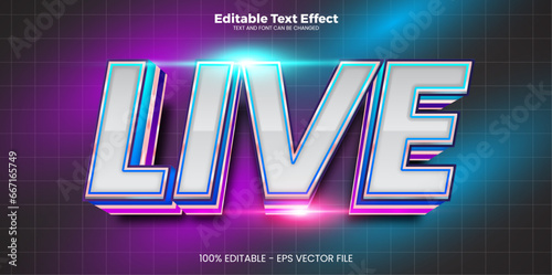 Live editable text effect in modern trend style