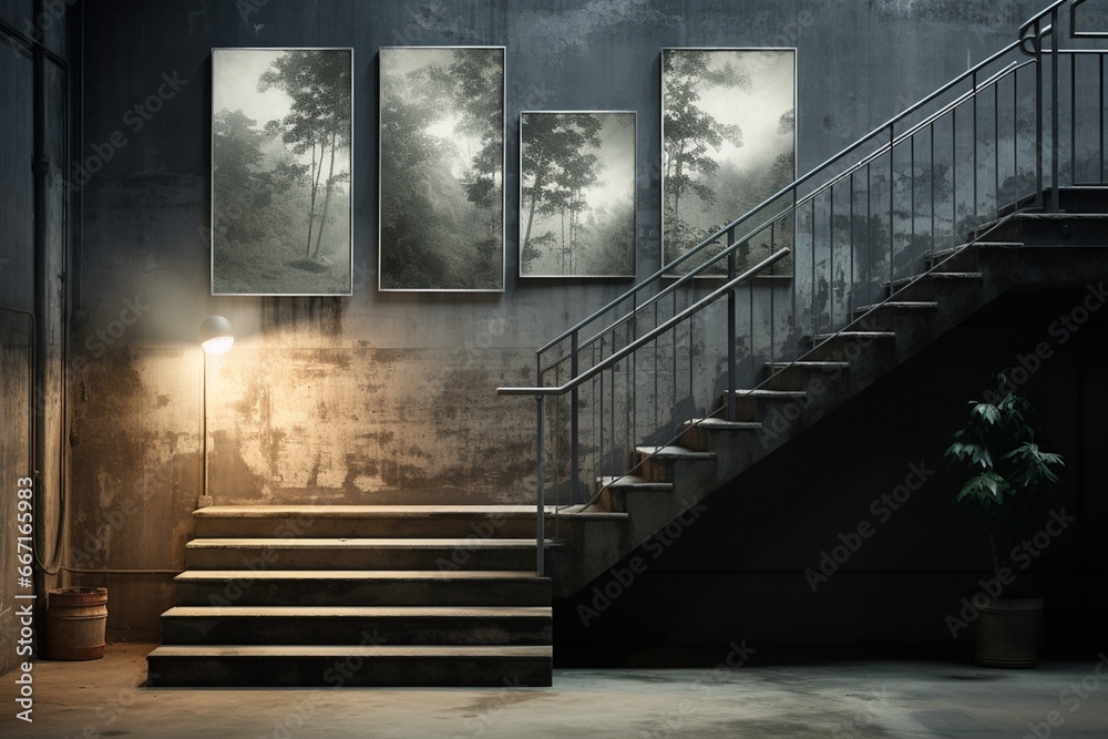 Stairs Mockup Created with Generative AI Stairs Mockup Created with Generative AI