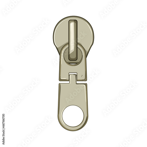 textile zipper puller cartoon. apparel collection, flat sketch, wear zip textile zipper puller sign. isolated symbol vector illustration