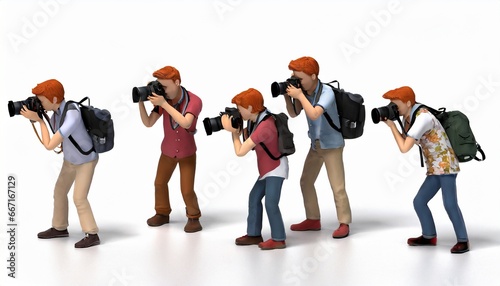 3d miniature toy people, taking photograph