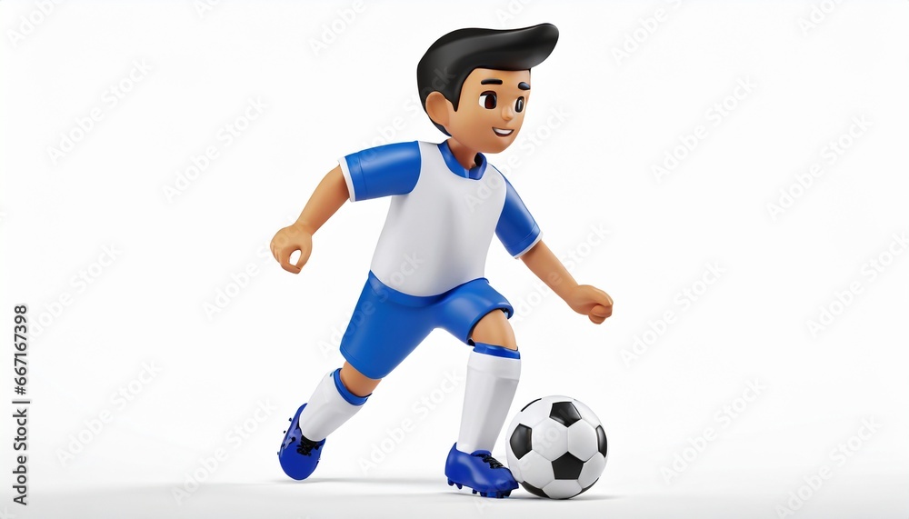 3d miniature toy people, playing soccer