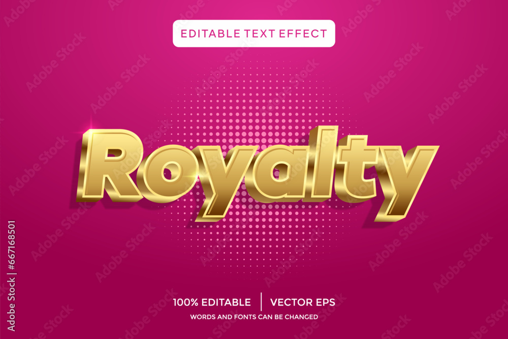 royalty 3D text effect template