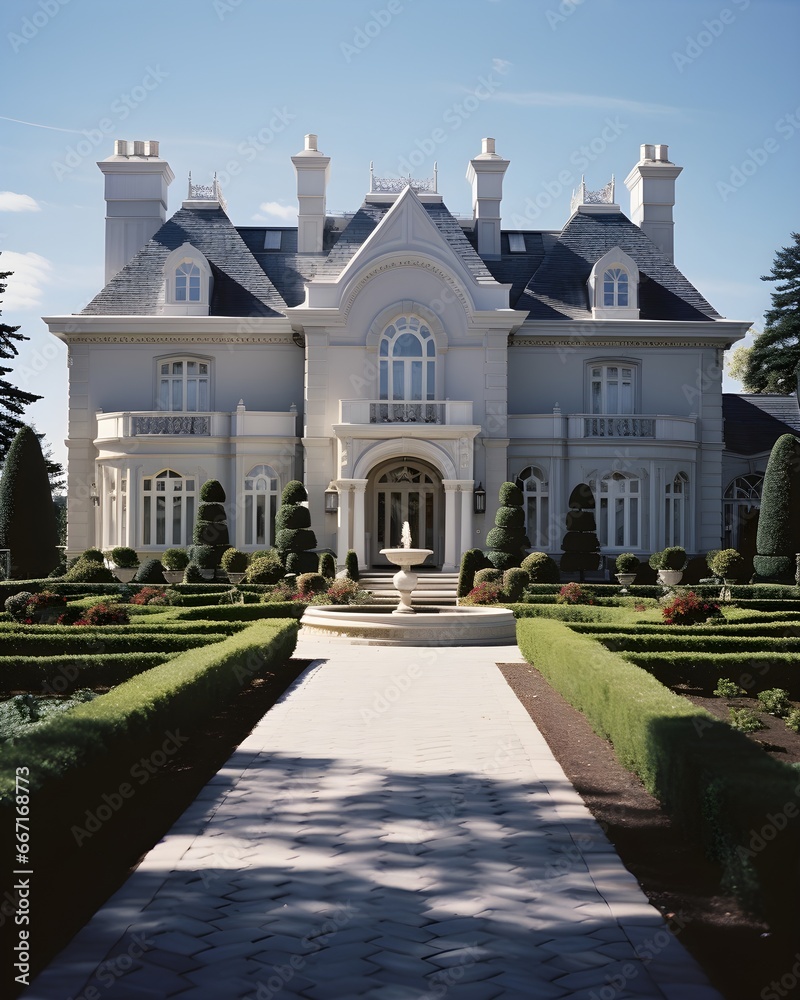 Obraz premium Exterior View Of Luxurious Old Mansion 