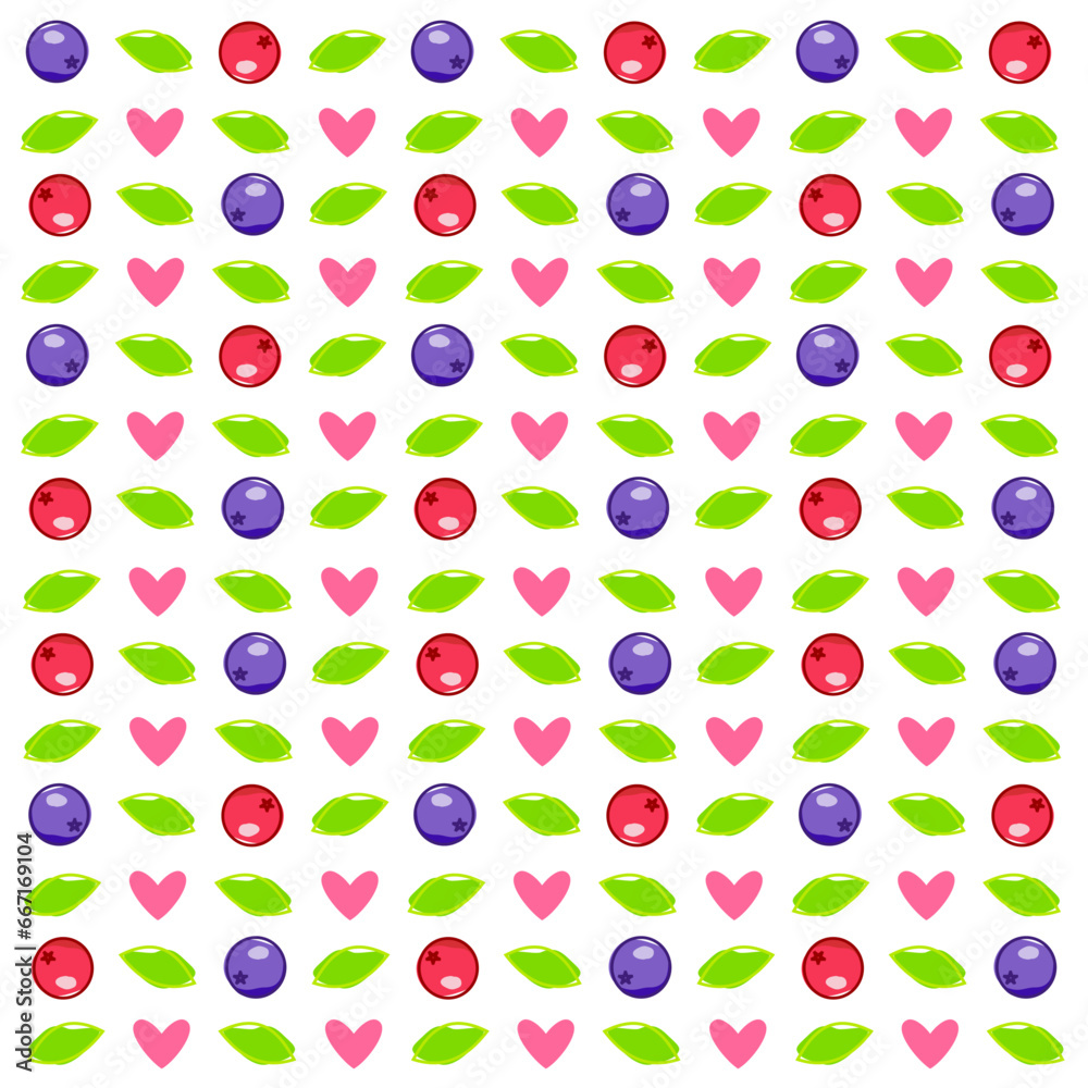 cute background pattern with berries and leaves cute background pattern with berries and leaves