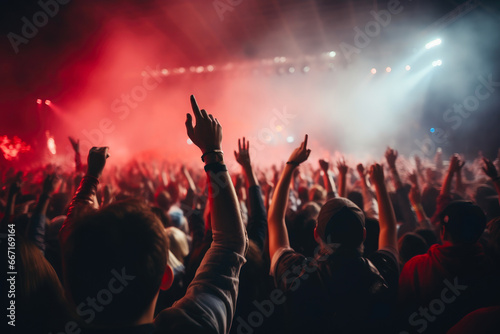 Energetic Crowd Cheers at Rock Concert