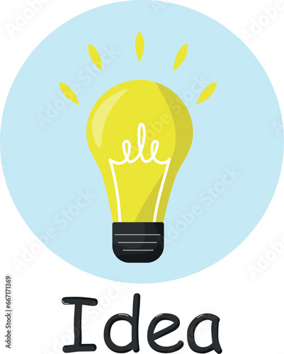 vector light bulb idea clipart on white background
