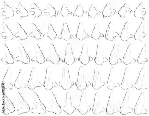50 Noses - Digital Art (3D to 2D)