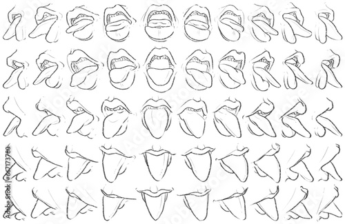 50 Mouths - Digital Art  3D to 2D 