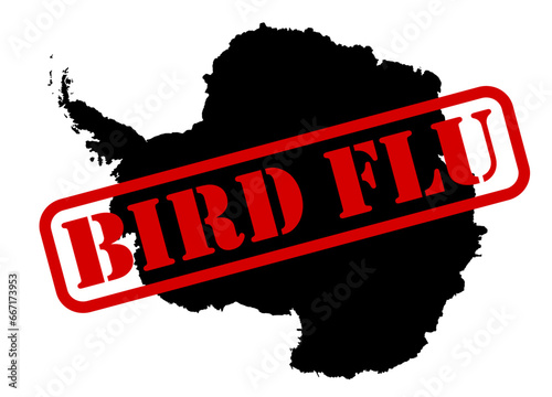 Vector illustration of Bird Flu H5N1 first observed in Antarctica continent