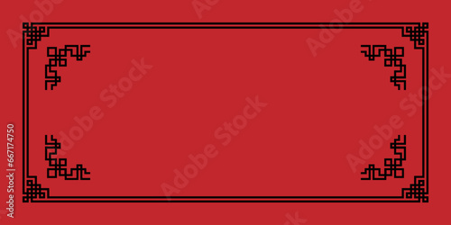 Chinese tradition background with black border, Tradition Chinese border frame