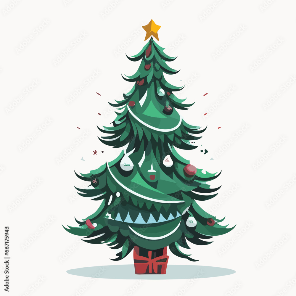 Obraz premium Traditional Charm Vector Christmas Tree