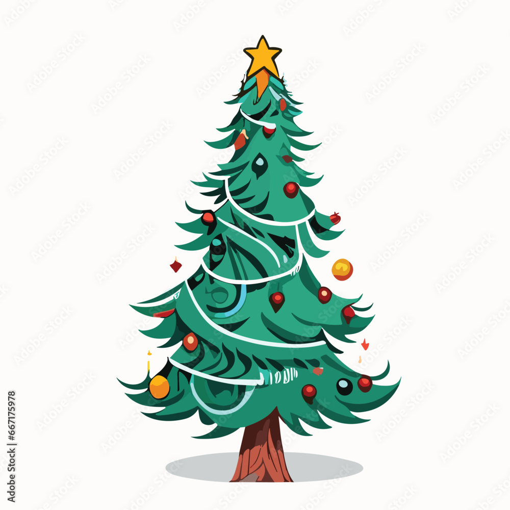 Joyful Conifer Vector Tree Design Delight