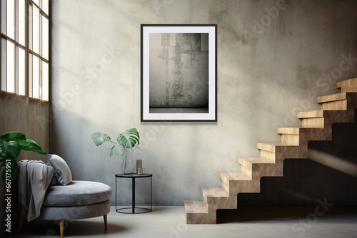 Stairs Mockup Created with Generative AI © dendyh7