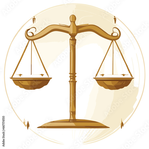 Libra's Sign Vector Justice Illustration