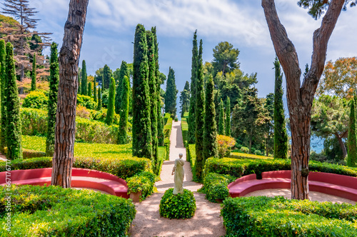 Saint Clotilde garden (Jardines de Santa Clotilde) in summer, Lloret del Mar, Spain photo