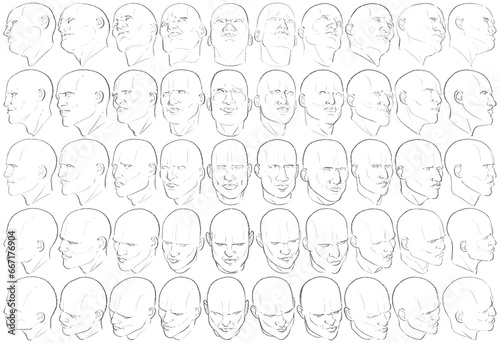 50 Face Expressions - Digital Art (3D to 2D)