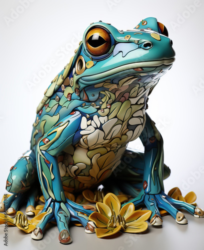 Creative animal concept, creative frog in color. © Andreas