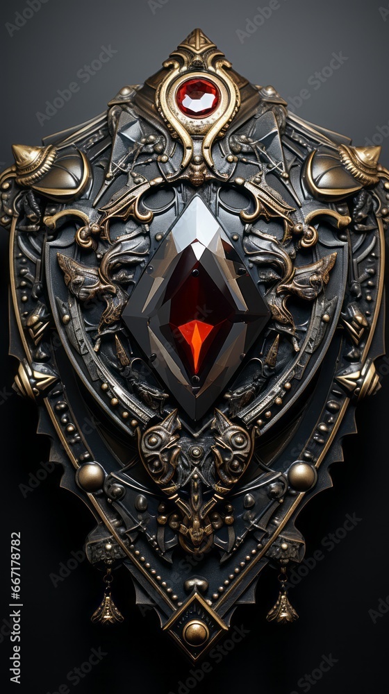 Fototapeta premium black magic diamond shield