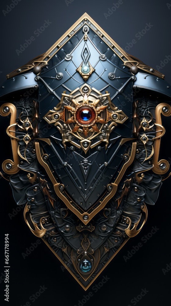Fototapeta premium black magic diamond shield