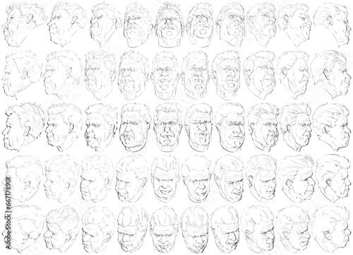 50 Heads - Digital Art (3D to 2D)